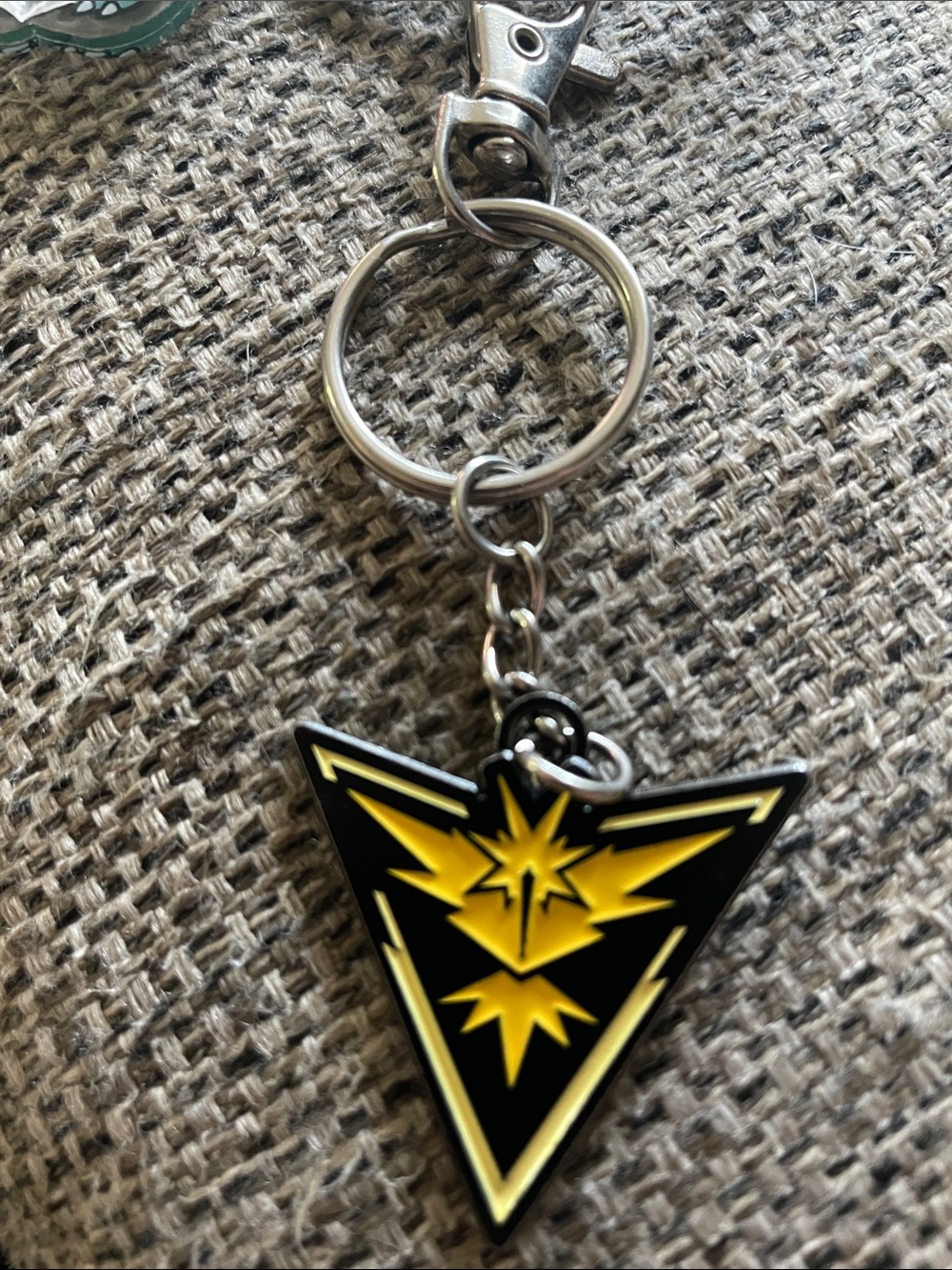 Pokemon Team Instinct Yellow and Black Enamel Keychain